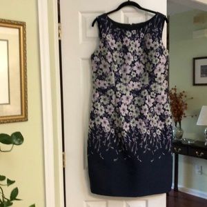 Purple dress with lavender flowers by Talbots.